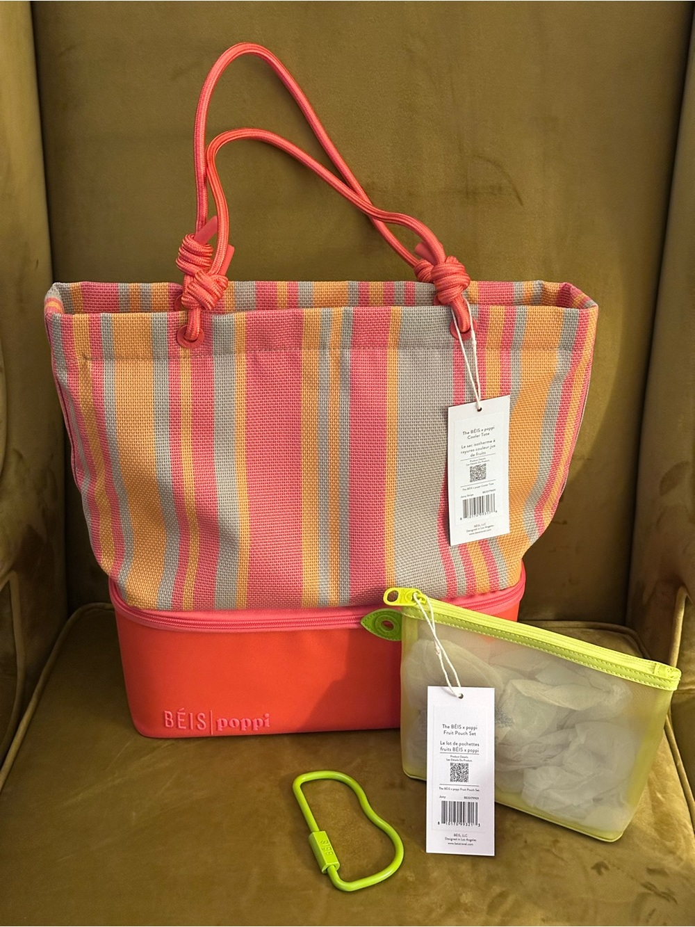 BÉIS x poppi Cooler Tote + Mesh Pouch Bundle